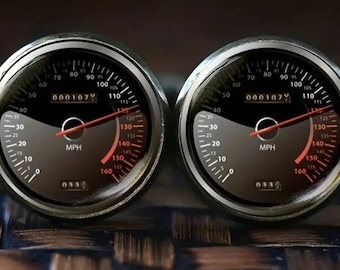 Speedometer Brass Cufflinks Car Automotive #9884