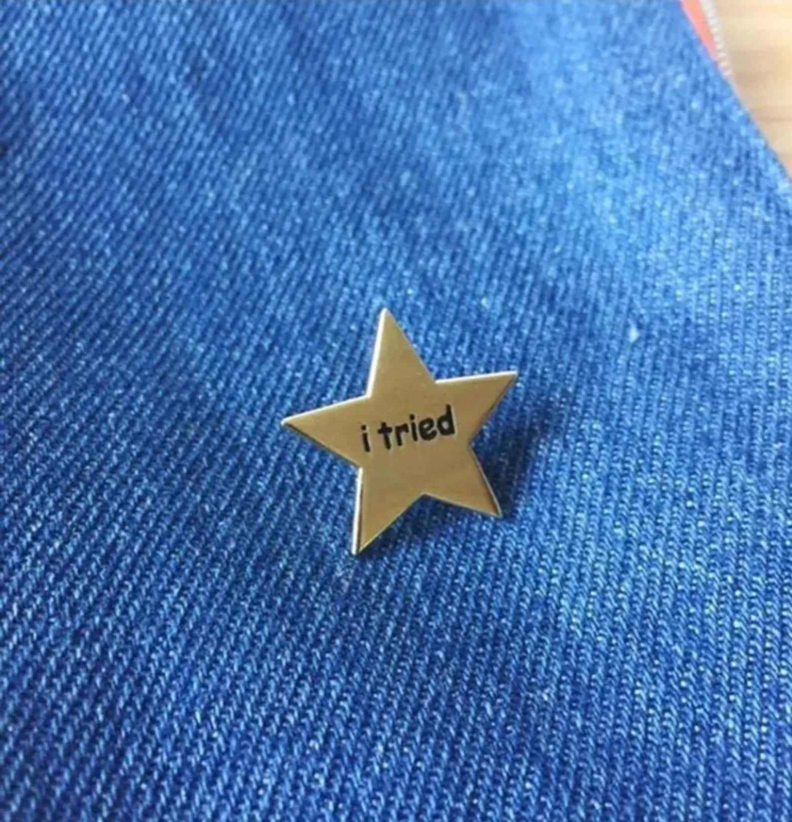 I Tried Star Lapel Pin Etsy