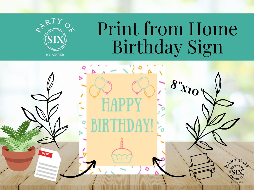 Printable Happy Birthday 8x10 Sign Instant - Etsy