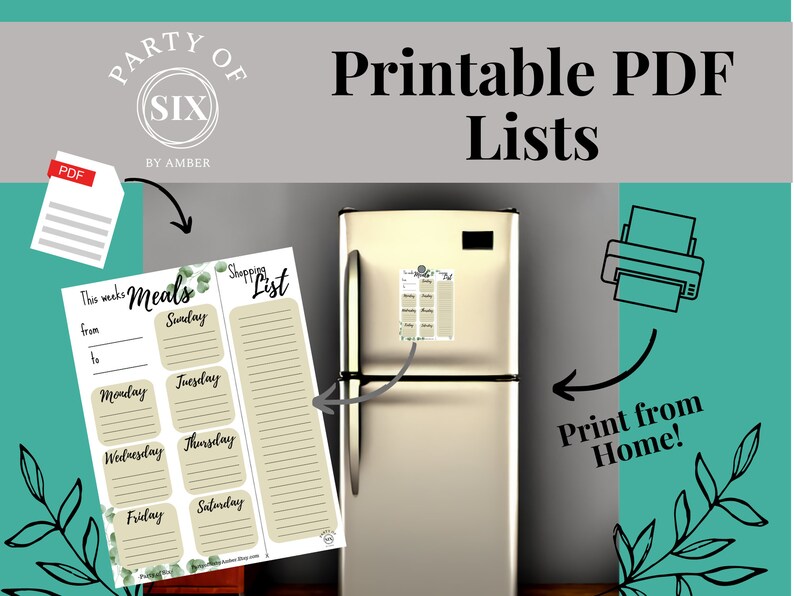 Printable Meal Planner & Shopping List Instant Download PDF - Etsy