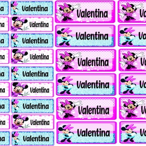 Name Labels School Personalized Name Labels Waterproof Stickers Daycare Labels Back To School Name Labels Minnie Mouse Sheet Custom Sticker
