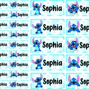 School Label Sticker Name, Custom Name Sticker, Stitch School Labels, Daycare Stickers, Waterproof Stickers,  Name labels, Preschool labels