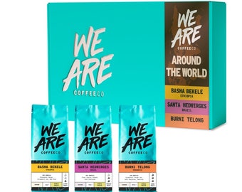 Around the World Coffee Gift Pack | Freshly Roasted Coffees | 3x Specialty Coffees|Coffee Taster Set | Valentines Day Gift for Coffee Lovers