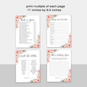 Printable Bridal Shower Games - Etsy