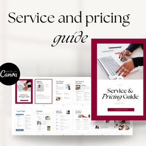 Services and Pricing Guide Template Client Welcome Book Luxurious Price List Template Small Business Welcome Packet  Canva Template Branding