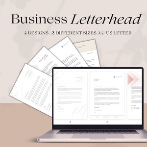 Modern Editable Business Letterhead Design for Small Business Branded Letterhead Template Company Letterhead Corporate Letterhead