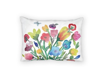 Fronha de algodão com estampa floral vibrante