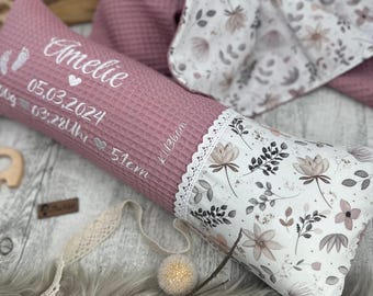 Geburtskissen mit Länge und Gewicht, Babygeschenk zur Taufe, Babydecke, Kissen personalisiert, Baby Geschenk, Geburt Geschenk, BL1, W14, S1