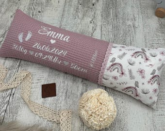 Geburtskissen mit Länge und Gewicht, Babygeschenk zur Taufe, Babydecke, Kissen personalisiert, Baby Geschenk, Geburt Geschenk, BL2, W1, S1