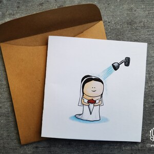 Douche nuptiale - Carte d'impression d'art dessinée à la main et enveloppe - Pour les douches nuptiales ou les parties de Bachellorette - Téléchargement numérique instantané