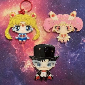 Pretty Guardians Keychains, Phone Grips, and Badge Reels (Made to Order) Anime, Cartoons