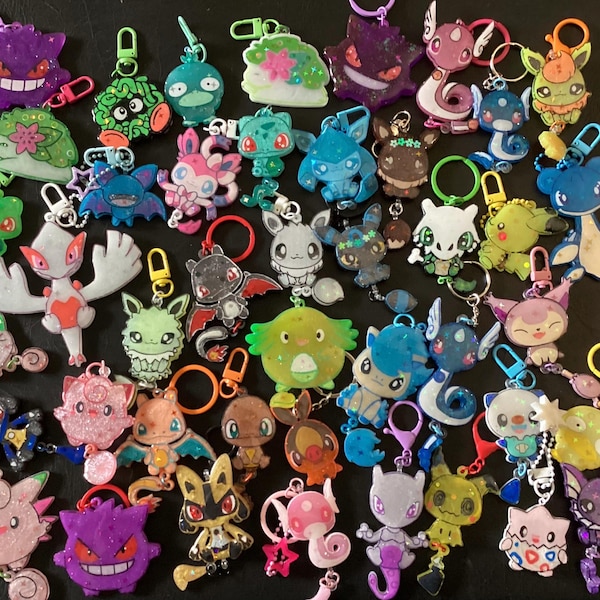 Pocket Monster, Legendary and Mythical, Keychains, Phone Grips, and Badge Reels (Made to Order) Anime, Video Games