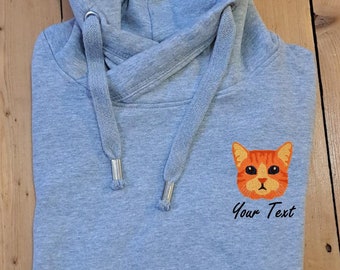 Personalised Cat Lover Embroidered Luxury Hoodie | Cat Owner Gift | Cat Mumma Hoodie | Cat Dad Gift | Gifts For Cat Mum | Pets name hoodie