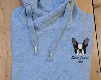 Boston Terrier Mum Embroidered Luxury Hoodie | Dog Mum Gift | Dog Mama Hoodie | Dog Owner Gift | Gifts For Dog Mum | Dog Sweatshirt |Dog Mom