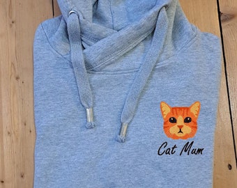 Cat Mum Embroidered Luxury Hoodie | Cat Mum Gift | Cat Mama Hoodie | Cat Owner Gift | Gifts For Cat Mum | Cat Lover Sweatshirt | Cat Mom