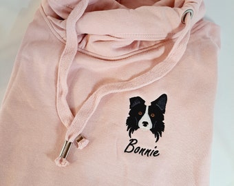Personalised Border Collie Lover Embroidered Luxury Hoodie | Collie Owner Gift | Collie Hoodie | Dog Dad Gift | Dog Mum | Pets name hoodie