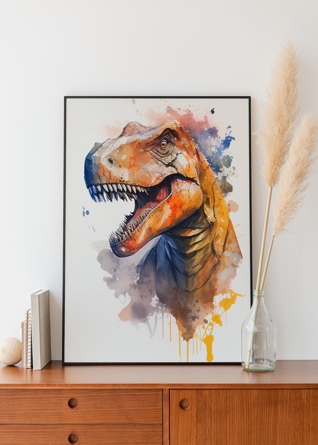 Trex Wall Art Watercolor Trex Wall Decor Printable Trex Kids Room