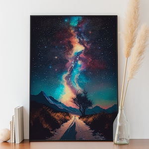 Printable Milky Way Digital Download Milky Way Wall Art Galaxy Digital Print Milky Way Living Room Wall Decor Night Sky Digital Download