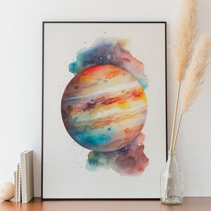 Jupiter Wall Art Watercolor Jupiter Wall Decor Astrology Wall Art AirBNB Wall Decor Nursery Watercolor Planet Jupiter Digital Download Gift