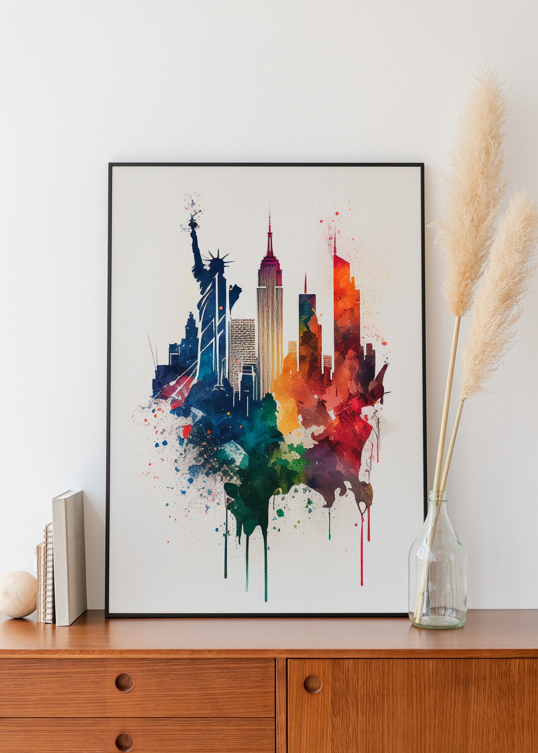 New York Skyline Wall Art Skyline New York Cityscape New York Wall Decor Manhattan Wall Art