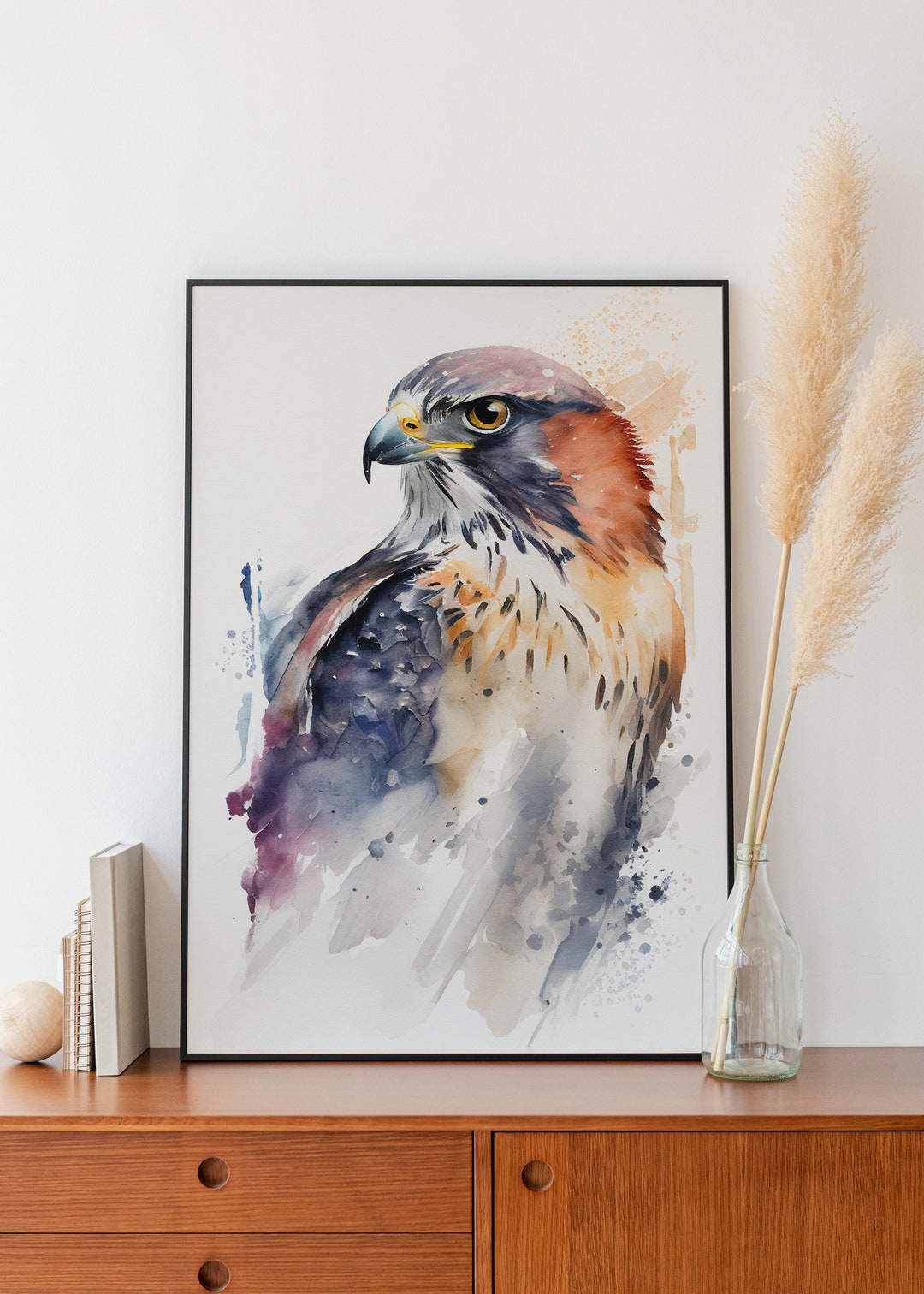 Falcon Watercolor Wall Art Falcon Wall Decor Airbnb Wall Art Watercolor