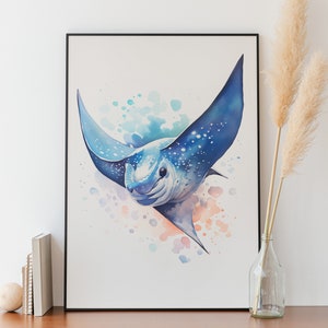 Manta Rochen Wand Kunst Manta Rochen digitaler Download Manta Rochen druckbare Wandkunst Kinderzimmer Wand Dekor Manta Rochen Majestic Sea Lover Poster Ray