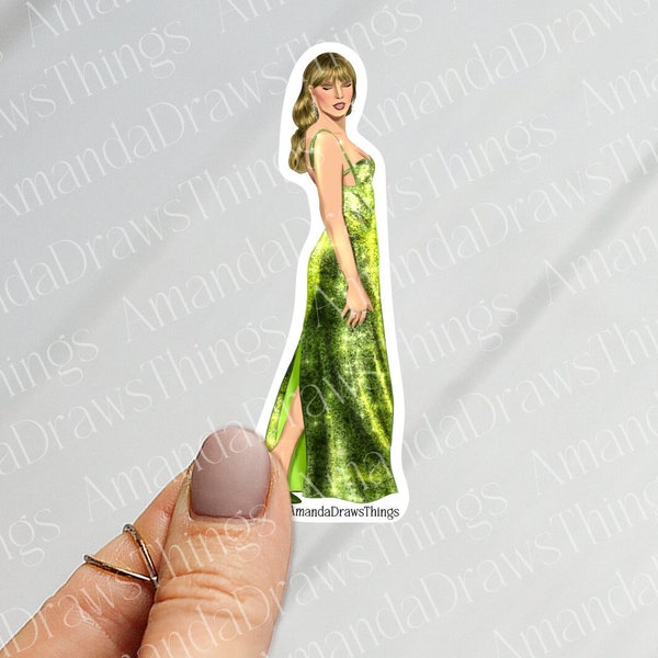 Green Sequin Golden Globes Sparkle Red Carpet Dress Water Resistant Vinyl Sticker