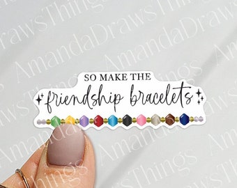 Friendship Bracelet Holographic Vinyl Sticker Water Resistant