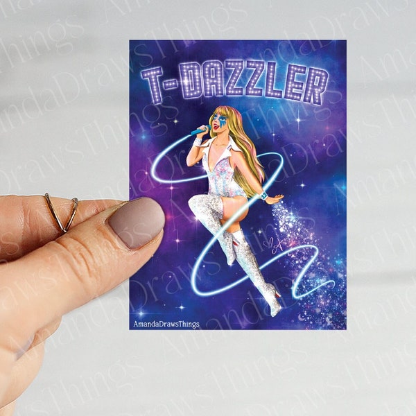 T-Dazzler Hand Drawn Sparkly Water Resistant Vinyl Sticker