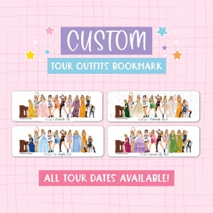 Iconic Tour Outfits CHOOSE YOUR DATE Costume Lineup Bookmark Single Sided Gift