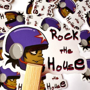 Gorillaz Inspired Murdoc Rock the House Sticker