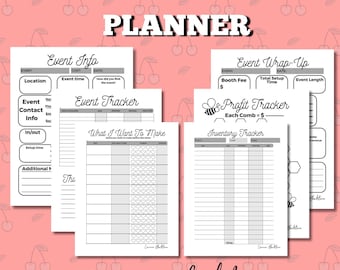 Printable market tracking book inventory tracker profit tracker event info and wrap up to do lists what to make guide