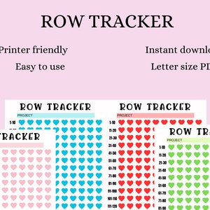 Printable Row Counter for Crochet or Knitting Projects, Printable
