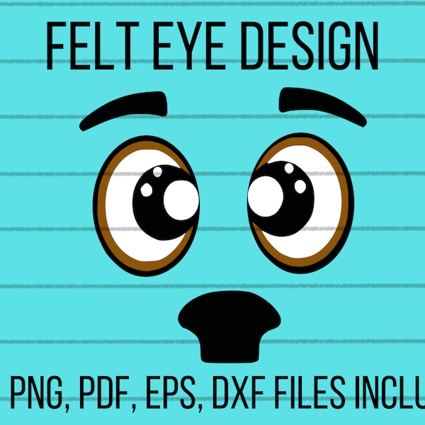 Felt eye SVG Max dog cricut pattern for crochet eyes PNG DXF and pdf instant download