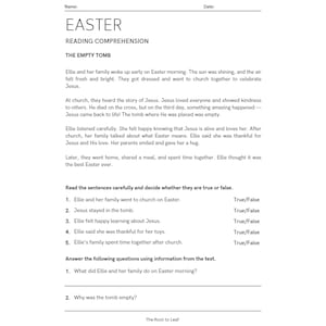 Easter STEM Activity Packet for Kids: Christian Reading, Math, Writing & Art | Homeschool Printable K-2