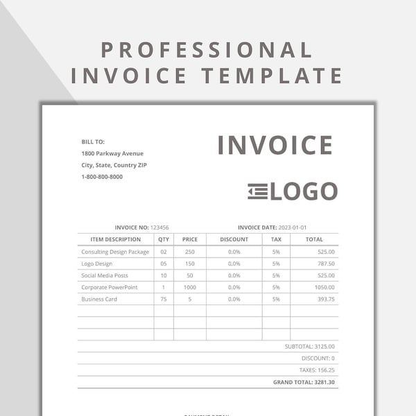 Powerpoint Invoice Template Etsy Powerpoint Invoice Template Etsy