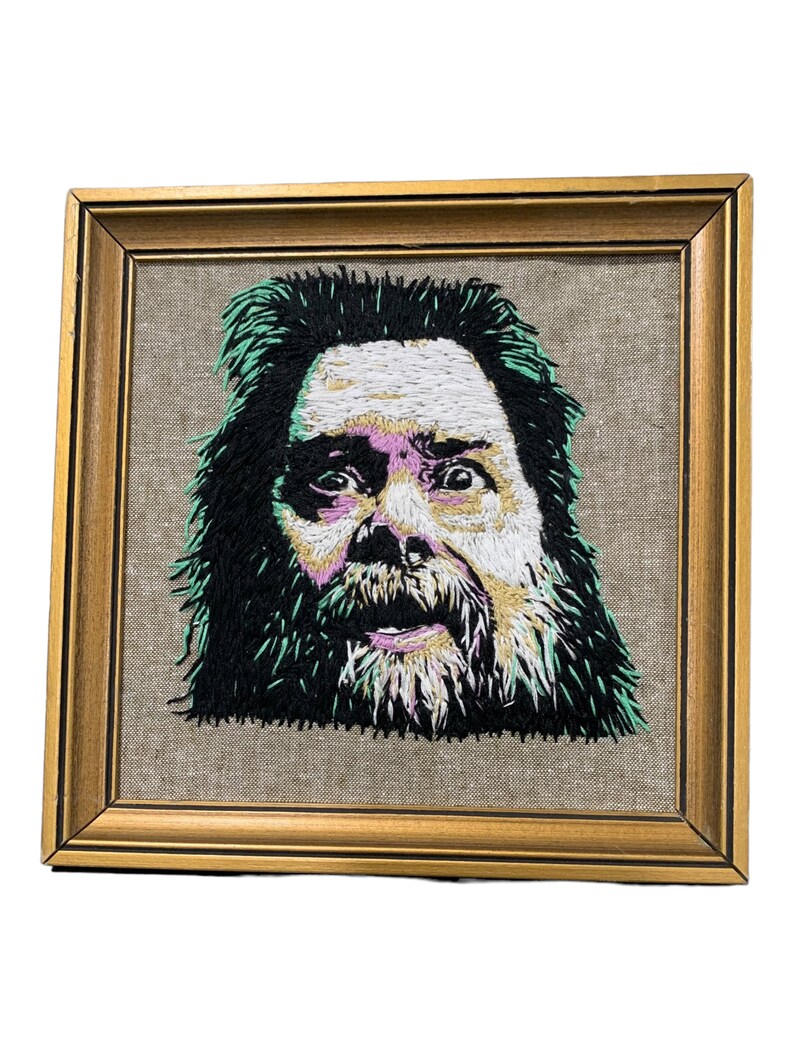 Roky Erickson / 13 Floor Elevators / Fan Art Thread Painting /fiber Art
