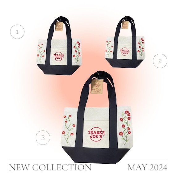 Customized Trader Joes Viral Mini Canvas Bag Hand Embroidered.your