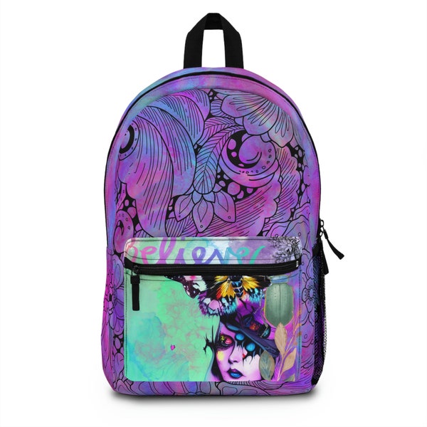 Glam Graphic Backpack, Punk Rock Schoolbag, Fashion BackPack, Schoolbag, Travel Bag, Gift for Women, Kids, Teens, Inspirational Bag