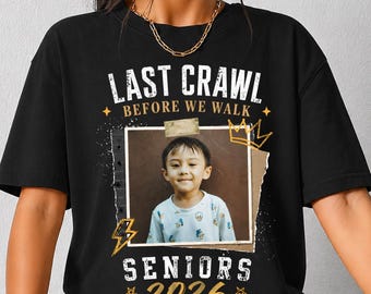 Senior Last Crawl Before We Walk Grad 2026 Sorority PNG: Personalized Graduation Doodle Png, Senior 2026 Png, Retro Grad Design