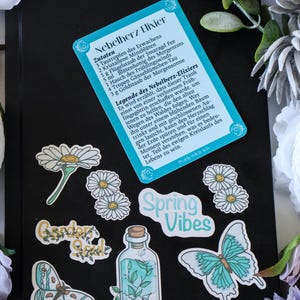 Sticker Set Noelia mit Zaubertrank – Magische Aufkleber für Journaling | Fantasy Deko handmade | Noelia Kollektion