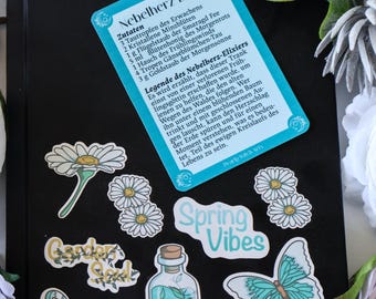 Sticker Set Noelia mit Zaubertrank – Magische Aufkleber für Journaling | Fantasy Deko handmade | Noelia Kollektion