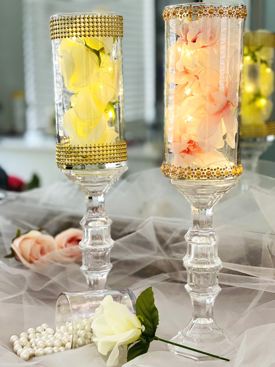 Wedding Centerpiece for Tables, Elegant Table Centerpiece With Lights