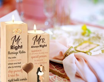 Wedding Gift, Wedding Gift for Him and Her, Bridal Shower Gift, Mr Right Mrs Always Right cute gift for wedding, Funny Wedding Couple Gift