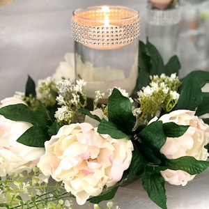 Wedding Centerpiece for tables, Floating candle centerpiece, Elegant table decor, wedding table decorations, flower centerpiece, Home decor
