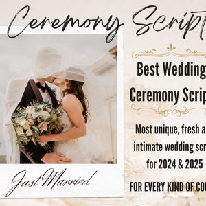 Wedding ceremony script, unique wedding script, Beautiful modern script for wedding ceremony updated for 2023/2024, Instant download
