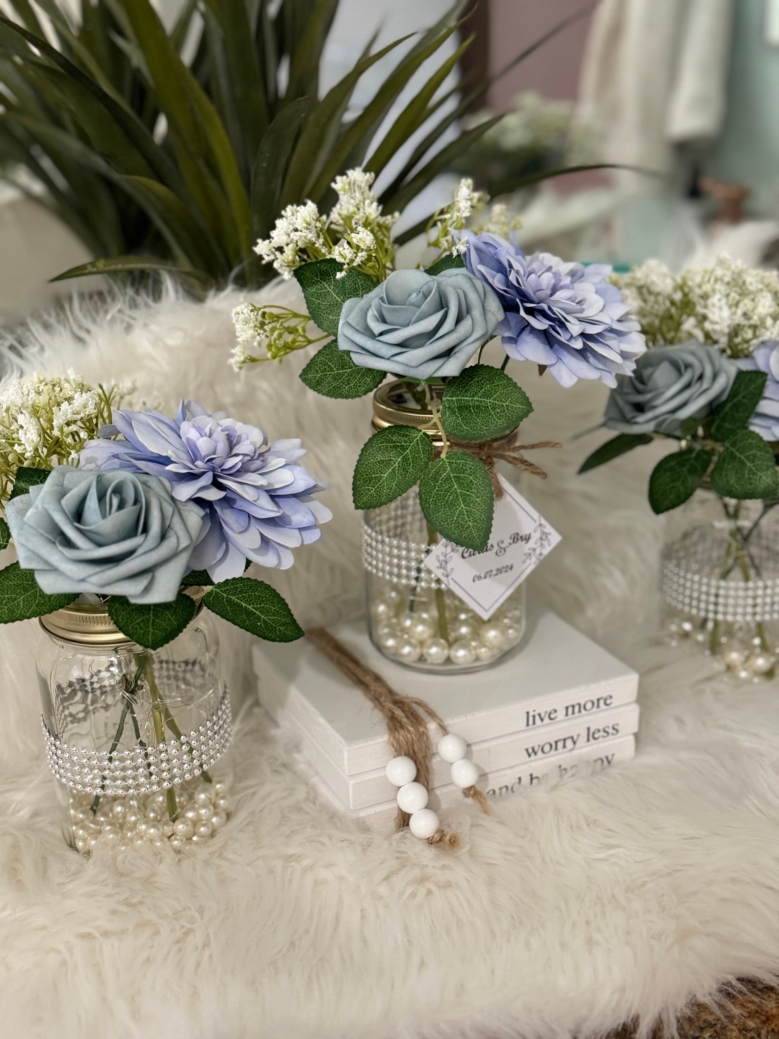 Wedding Centerpiece For Tables Centerpieces With Lights Dusty Blue Il 1588xN.5990006213 P9y3