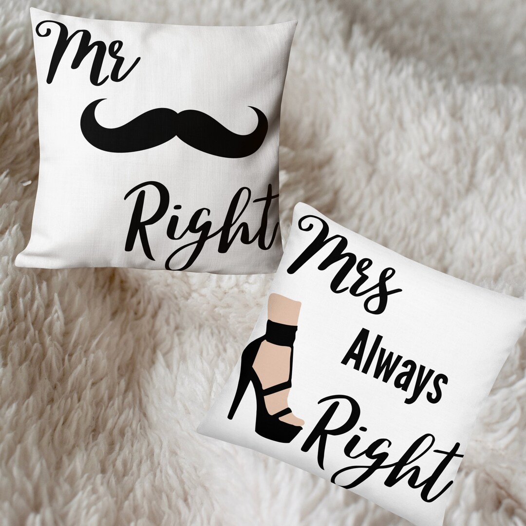 Pillows, Couple Pillow, Wedding Gift for Couple, Funny Pillow, Mrs