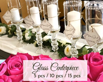 Bulk Wedding Centerpieces, Personalized Glass Wedding centerpiece, Wedding decorations, elegant table decorations, 5/10/15 PCS