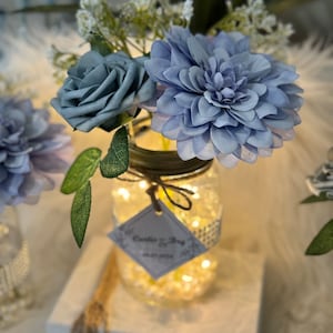Wedding centerpiece for tables, Centerpieces with lights, Dusty Blue/Blue/Periwinkle Centerpieces for Wedding/Baby Shower/Bridal Shower